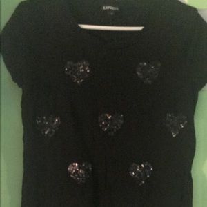 Express sequin heart shirt